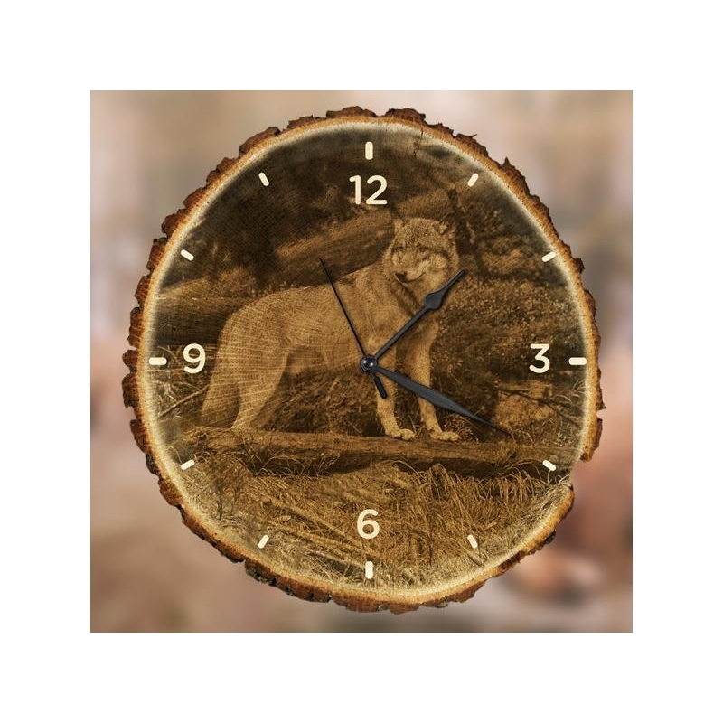 Poľovnícke nástenné hodiny - vlk
